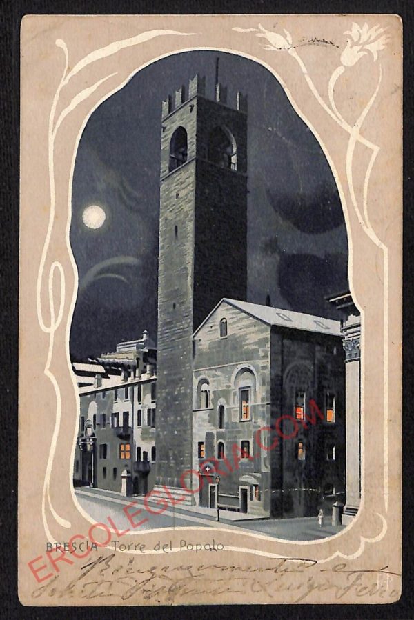 ae4170 - CARTOLINA  D'EPOCA - Brescia Città - Torre del Popolo  1901