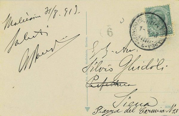 P0458 - ITALIA Regno - Storia Postale - annullo NATANTE - LAGO di GARDA "L" 1917