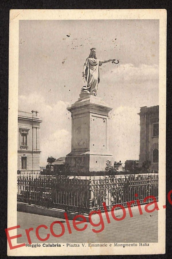 ah9445 - CARTOLINA D'EPOCA - Reggio Calabria Città - Monumento Italia
