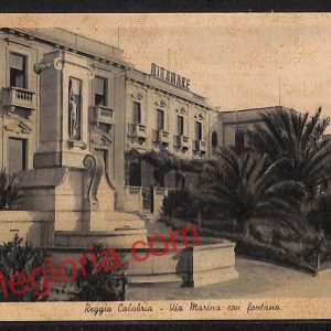 ah9446 - CARTOLINA D'EPOCA - Reggio Calabria Città - Via Marina con Fontana