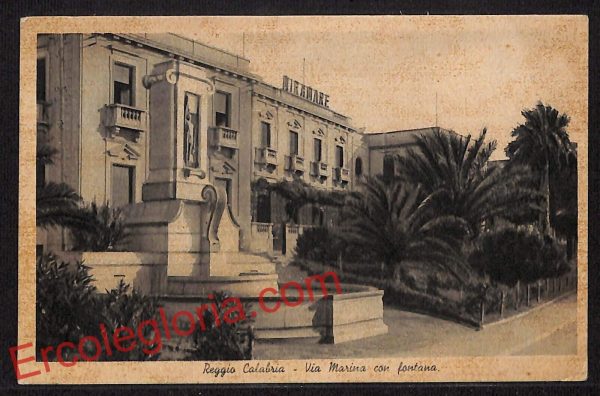 ah9446 - CARTOLINA D'EPOCA - Reggio Calabria Città - Via Marina con Fontana