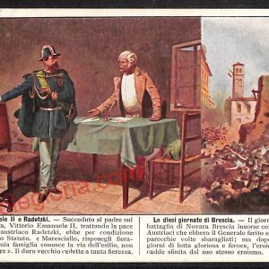ae4184 - CARTOLINA  D'EPOCA - Brescia Città - Vittorio Emanuele II e Radetzki