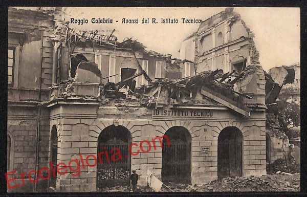 ah9466 - CARTOLINA D'EPOCA - Reggio Calabria - Avanzi del R. Istituto Tecnico