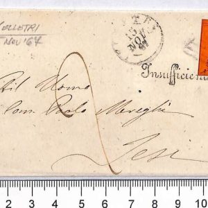 P0807 - PONTIFICIO - Storia Postale - Sass#17 su lettera  - INSUFFICIENTE 1867