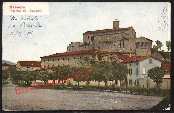 ae4197 - CARTOLINA  D'EPOCA - Brescia Città -  Interno del Castello  1906