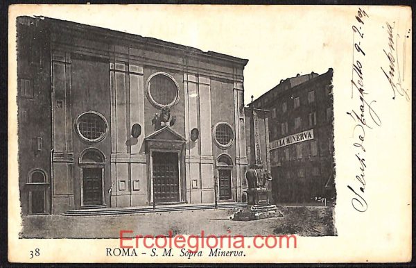 ad7419 - CARTOLINA D'EPOCA - Roma Città - S. M. Sopra Minerva  1907