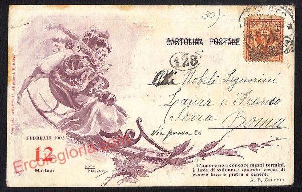 ag1098- CARTOLINA D'EPOCA ILLUSTRATA - Genova -  Palazzo Pitti  1901 - immagine 2