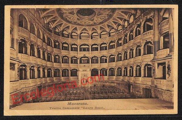 ag7475 - CARTOLINA D'EPOCA - Macerata Città - Teatro ''Lauro Rossi''