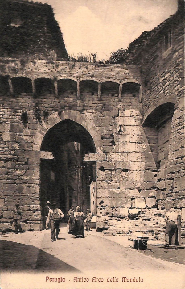 ab8945 - CARTOLINA  D'EPOCA - Perugia Città - Antico Arco della Mandorla  1912