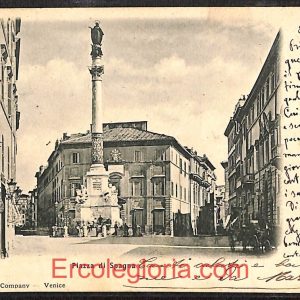 ad7436 - CARTOLINA D'EPOCA - Roma Città - Piazza di Spagna  1899