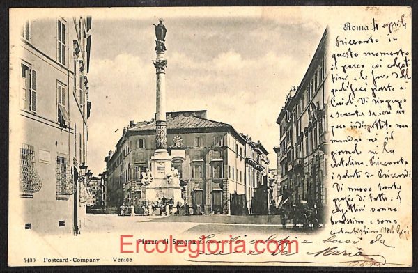 ad7436 - CARTOLINA D'EPOCA - Roma Città - Piazza di Spagna  1899
