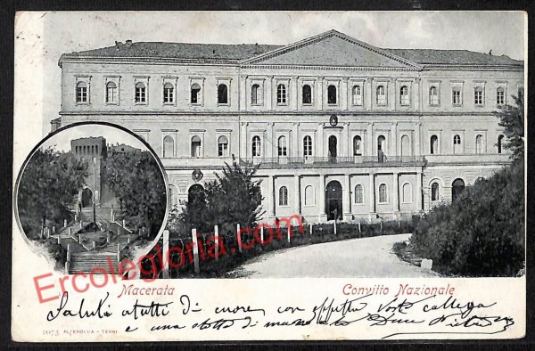 ag7495 - CARTOLINA D'EPOCA - Macerata Città - Convitto Nazionale