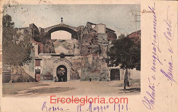 ad7450 - CARTOLINA D'EPOCA - Roma Città - Terme  1901
