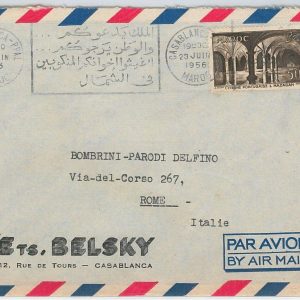 45028 -  French  MAROC Morocco -  POSTAL HISTORY - AIRMAIL COVER to ITALY 1956