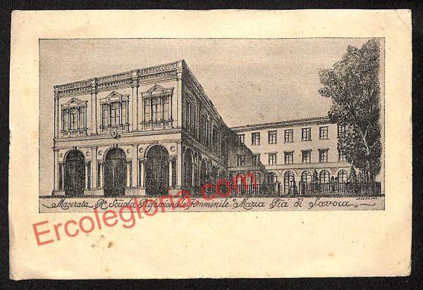 ag7498 - CARTOLINA D'EPOCA - Macerata Città - R. Scuola Professionale Femminile