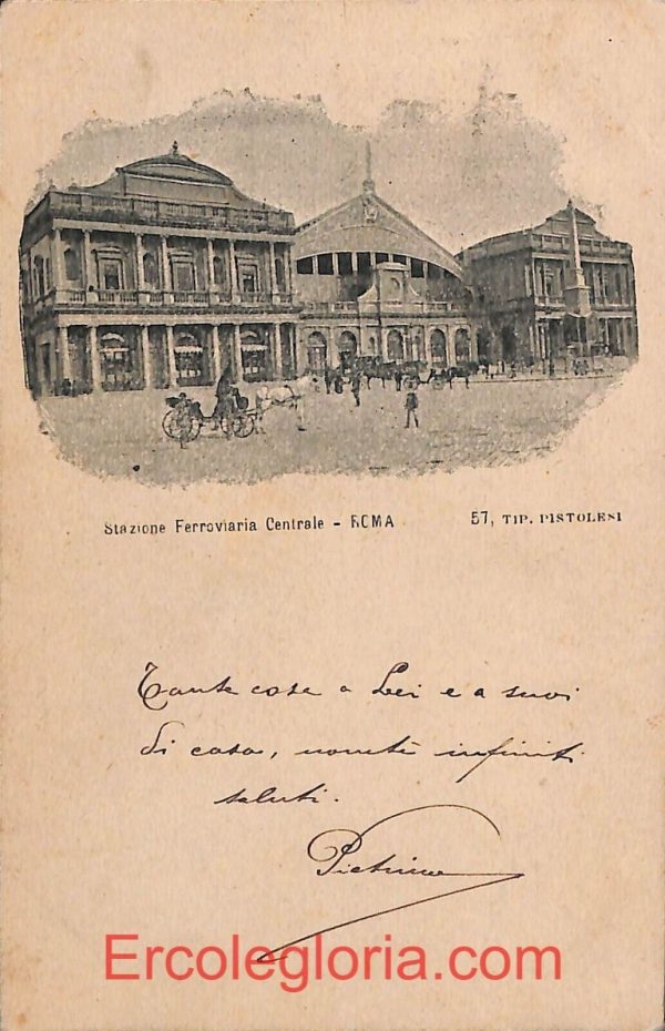 ad7469 - CARTOLINA D'EPOCA - Roma Città - Stazione Ferroviaria Centrale  1900