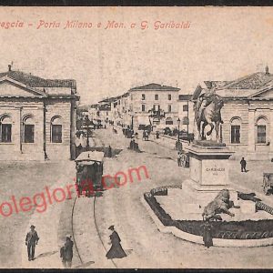 ae4202 - CARTOLINA  D'EPOCA - Brescia Città - Monumento a G. Garibaldi