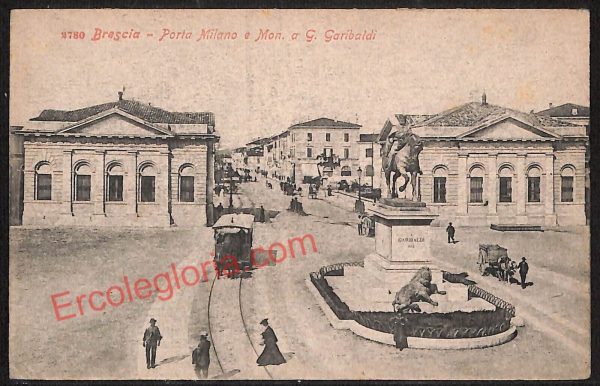ae4202 - CARTOLINA  D'EPOCA - Brescia Città - Monumento a G. Garibaldi