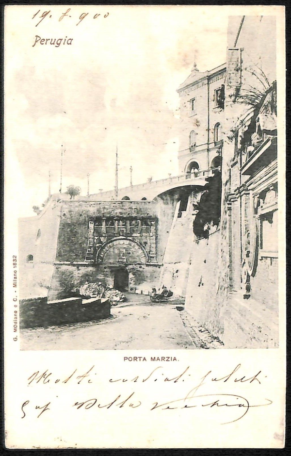 aa9893  - CARTOLINA  D'EPOCA - Perugia Città - Porta Marzia