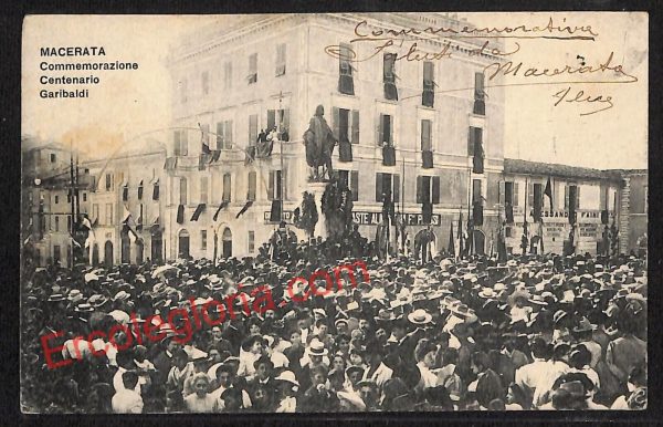 ag7531 - CARTOLINA D'EPOCA - Macerata Città -Commemorazione Centenario Garibaldi