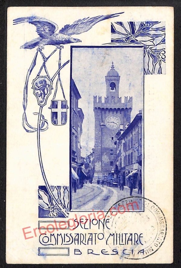 ae4209 - CARTOLINA  D'EPOCA - Brescia Città - Sezione Commissariato Militare