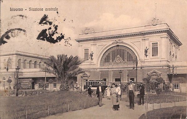 ac7344 - CARTOLINA D'EPOCA - Livorno Città - Stazione Centrale  1914