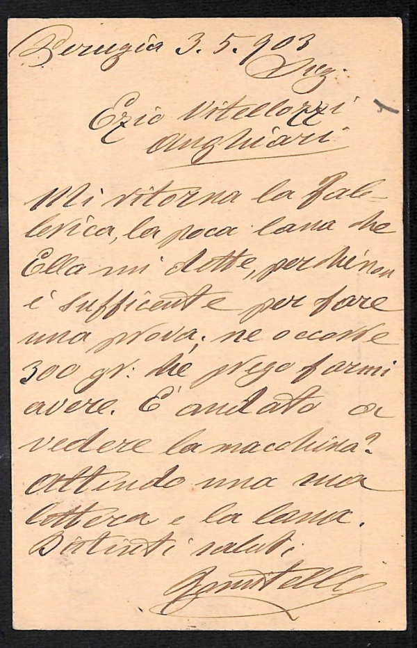 aa9963 - CARTOLINA  D'EPOCA - Perugia Città - 1903 - immagine 2