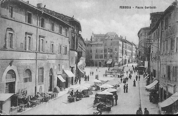 aa9984 - CARTOLINA  D'EPOCA - Perugia Città - Piazza Garibaldi  1908