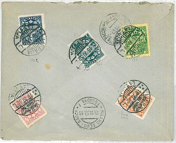 20621 - LATVIA - POSTAL HISTORY -   COVER to ITALY - 1932