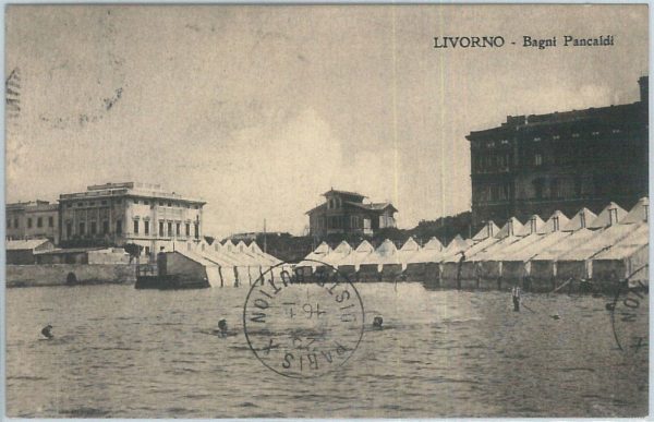 73454  - CARTOLINA d'Epoca: LIVORNO Città -   BAGNI  PANCALDI  1913