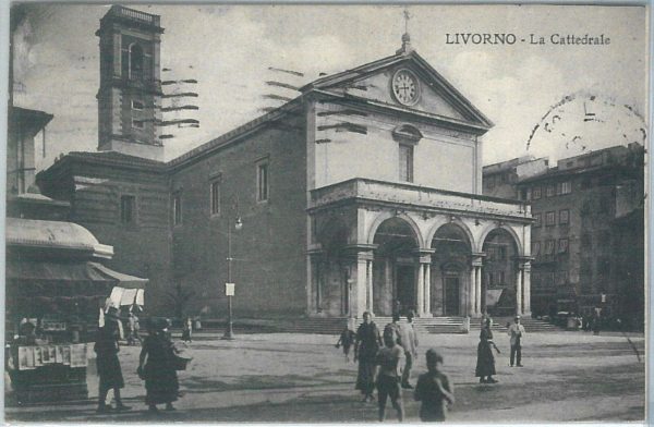 73447  - CARTOLINA d'Epoca: LIVORNO Città - la CATTEDRALE  1923
