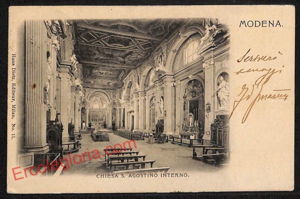 ag9286 - CARTOLINA D'EPOCA - Modena Città - Chiesa San Agostino