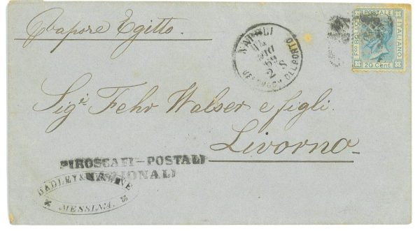 P3194 - ITALIA REGNO, BUSTA DA NAPOLI A LIVORNO, PIROSCAFI POSTALI NAZIONALI