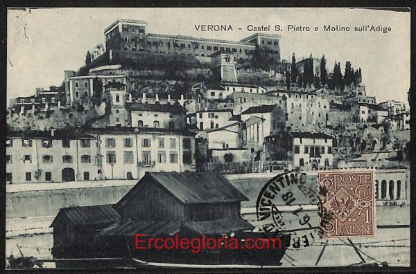 ae2877 - CARTOLINA  D'EPOCA - Verona Città - Castel S. Pietro