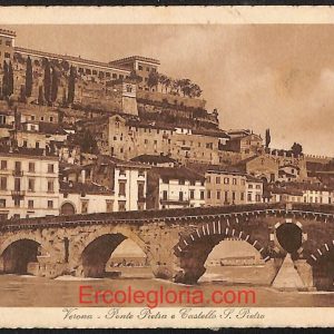 ae2892 - CARTOLINA  D'EPOCA - Verona Città - Ponte  Pietra  1916