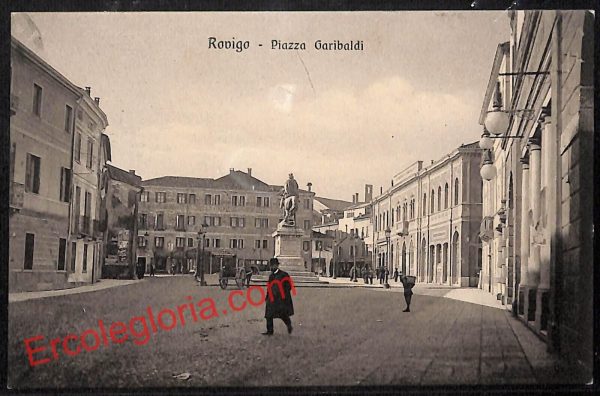 ai1121 - CARTOLINA D'EPOCA - Rovigo Città - Piazza Garibaldi