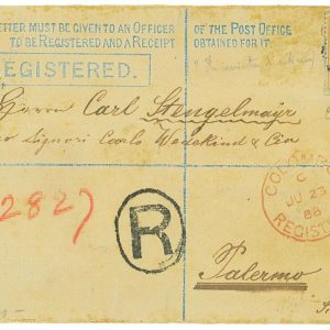 P2929 - CEYLON, REGISTRED STATIONERY, OVPT 15 CT. WITH ADDITIONAL 25 CT. QV