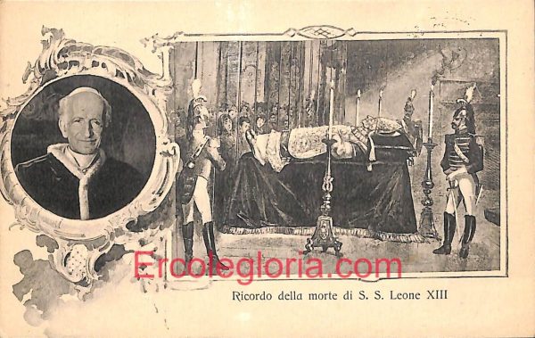 ad7559 - CARTOLINA D'EPOCA - Roma Città - Ricordo della morte di S.S. Leone XIII