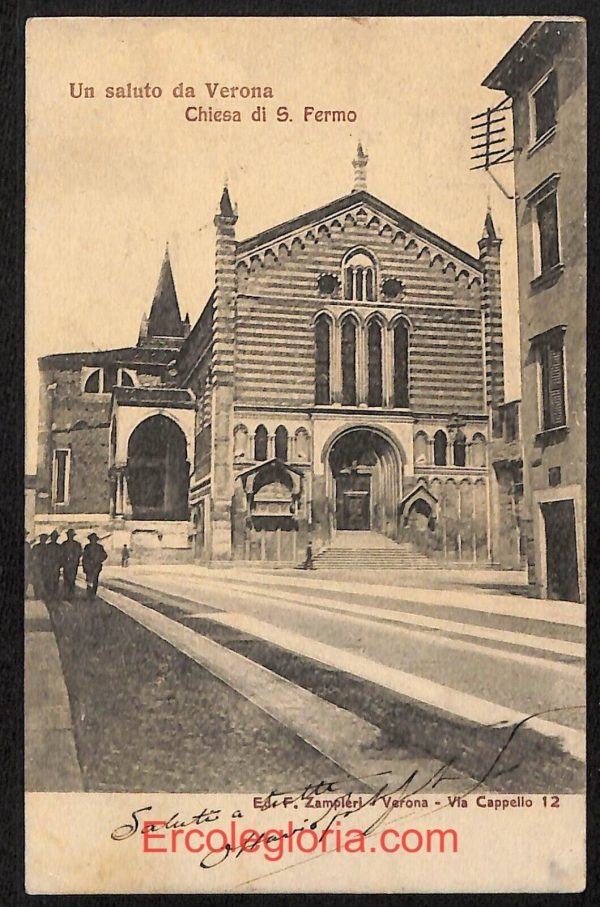 ae2909 - CARTOLINA  D'EPOCA - Verona Città - Chiesa di S. Fermo