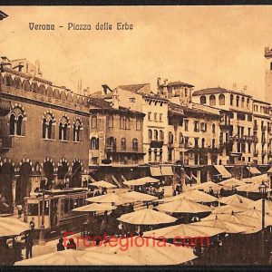 ae2912 - CARTOLINA  D'EPOCA - Verona Città - Piazza delle Erbe  1917