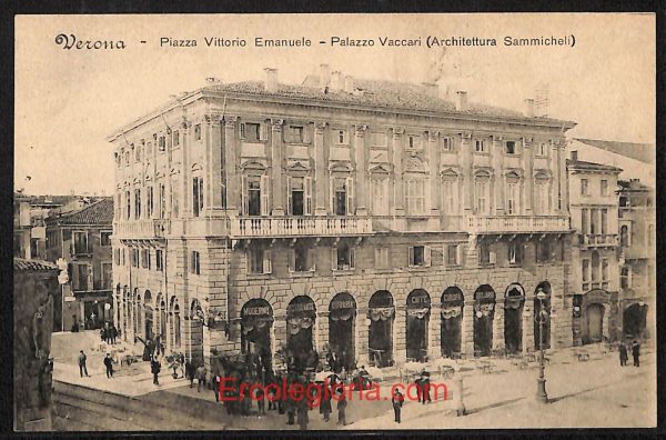 ae2924 - CARTOLINA  D'EPOCA - Verona Città - Palazzo Vaccari