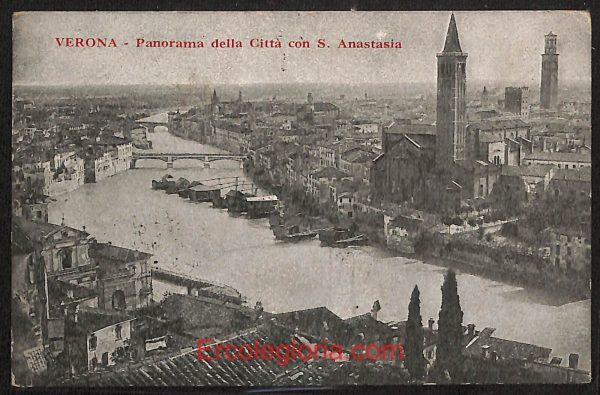 ae2938 - CARTOLINA  D'EPOCA - Verona Città - Panorama della Città