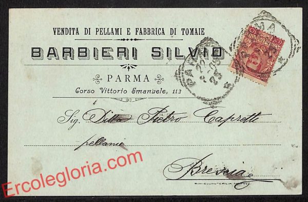 ah5541 - STORIA POSTALE - Parma Città - Barbieri Silvio