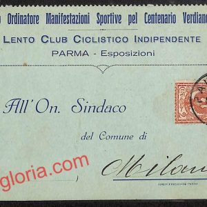 ah5546  STORIA POSTALE - Parma - Manifestazione Sportive pel Centenario Verdiano