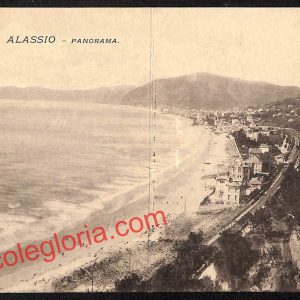 ai5027 - DOPPIA CARTOLINA D'EPOCA - Savona Provincia - Alassio