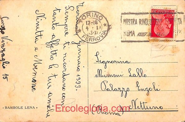 ad7676 - CARTOLINA D'EPOCA- Roma Città  - ''Bambole Lena''  1933 - immagine 2