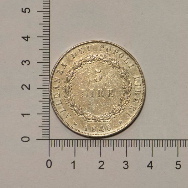 NA0384 - Italia 5 Lire Governo Provvisorio Di Venezia 1848 SPL 2° Tipo - immagine 2