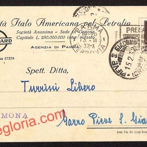 ah5551 - STORIA POSTALE - Parma - Società Italo Americana pel Petrolio