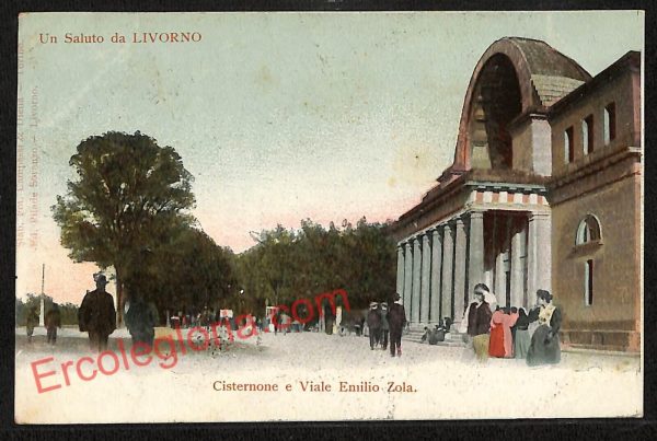ag5971 - CARTOLINA D'EPOCA - Livorno Città - Cisternone e Viale Zola  1906