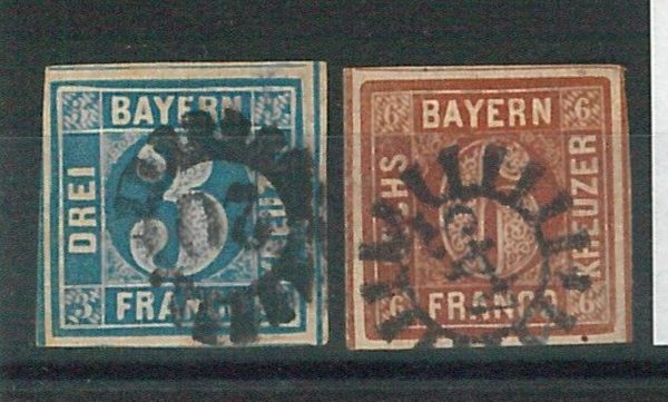 66202 - BAYERN - Very Fine USED STAMPS: Michel # 2 + 4